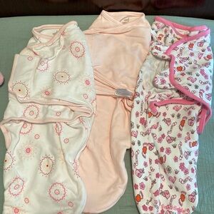 Aden & Anais swaddles sleep sack swaddle Me Pink baby girl small medium 0-3 mo